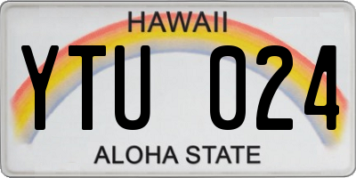 HI license plate YTU024
