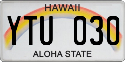 HI license plate YTU030