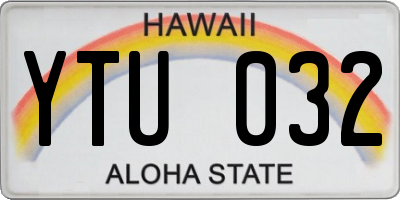 HI license plate YTU032