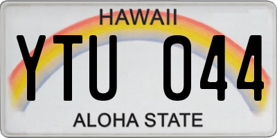 HI license plate YTU044
