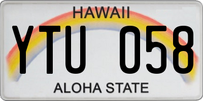 HI license plate YTU058