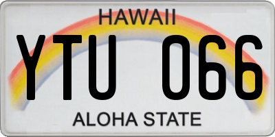 HI license plate YTU066