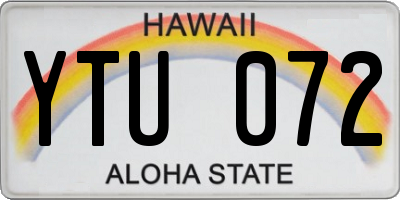 HI license plate YTU072