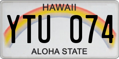 HI license plate YTU074