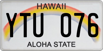 HI license plate YTU076