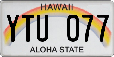 HI license plate YTU077