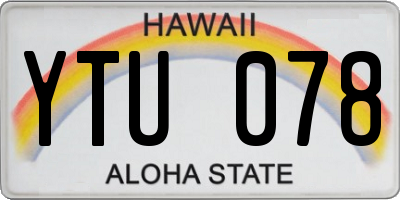 HI license plate YTU078