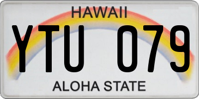 HI license plate YTU079