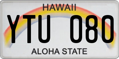 HI license plate YTU080