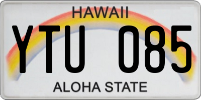 HI license plate YTU085