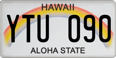 HI license plate YTU090