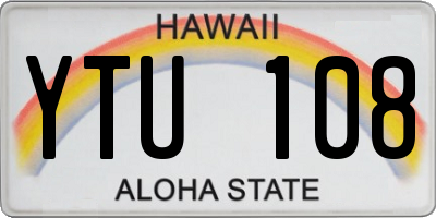 HI license plate YTU108