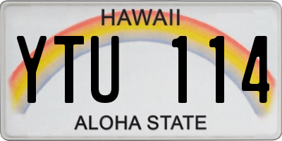 HI license plate YTU114