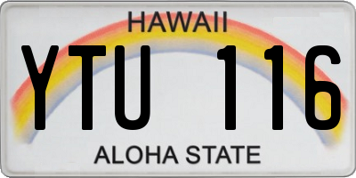 HI license plate YTU116