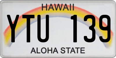 HI license plate YTU139