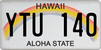 HI license plate YTU140