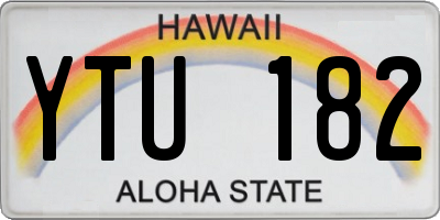 HI license plate YTU182