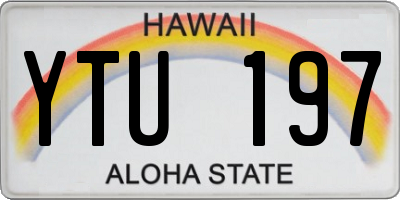 HI license plate YTU197