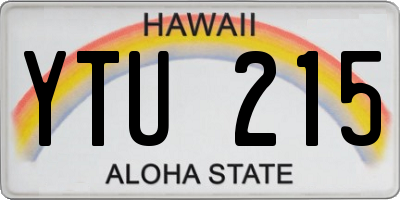 HI license plate YTU215