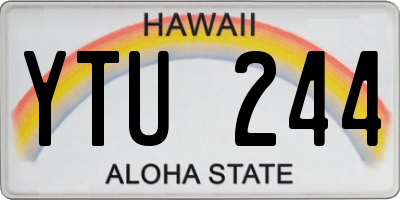 HI license plate YTU244