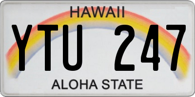 HI license plate YTU247