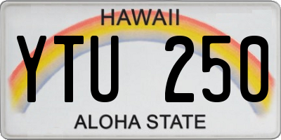 HI license plate YTU250