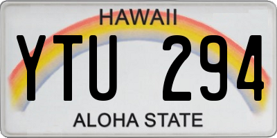 HI license plate YTU294
