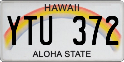 HI license plate YTU372