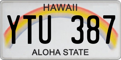 HI license plate YTU387