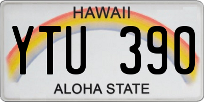 HI license plate YTU390