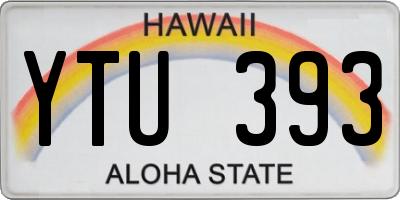 HI license plate YTU393