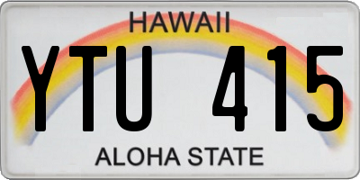 HI license plate YTU415