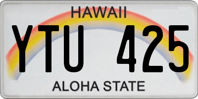HI license plate YTU425