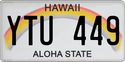 HI license plate YTU449