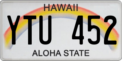 HI license plate YTU452