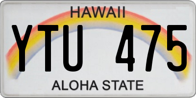 HI license plate YTU475