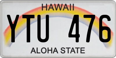HI license plate YTU476