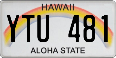 HI license plate YTU481