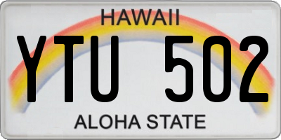 HI license plate YTU502