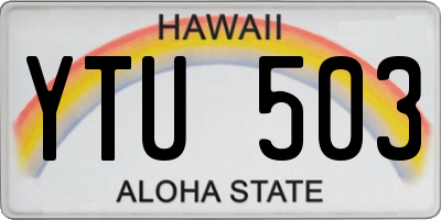 HI license plate YTU503
