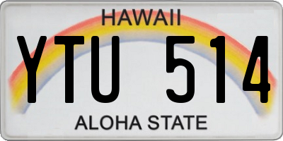 HI license plate YTU514