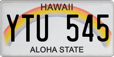 HI license plate YTU545