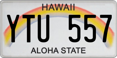 HI license plate YTU557
