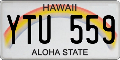 HI license plate YTU559
