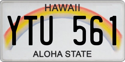 HI license plate YTU561
