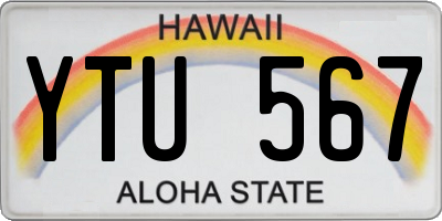 HI license plate YTU567