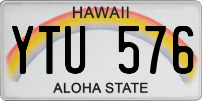HI license plate YTU576