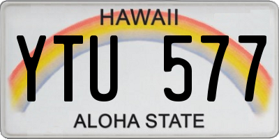 HI license plate YTU577