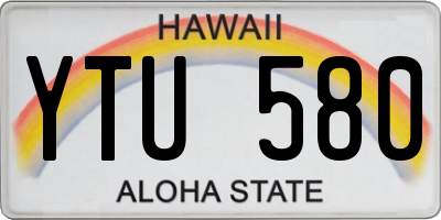 HI license plate YTU580