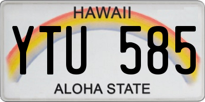 HI license plate YTU585